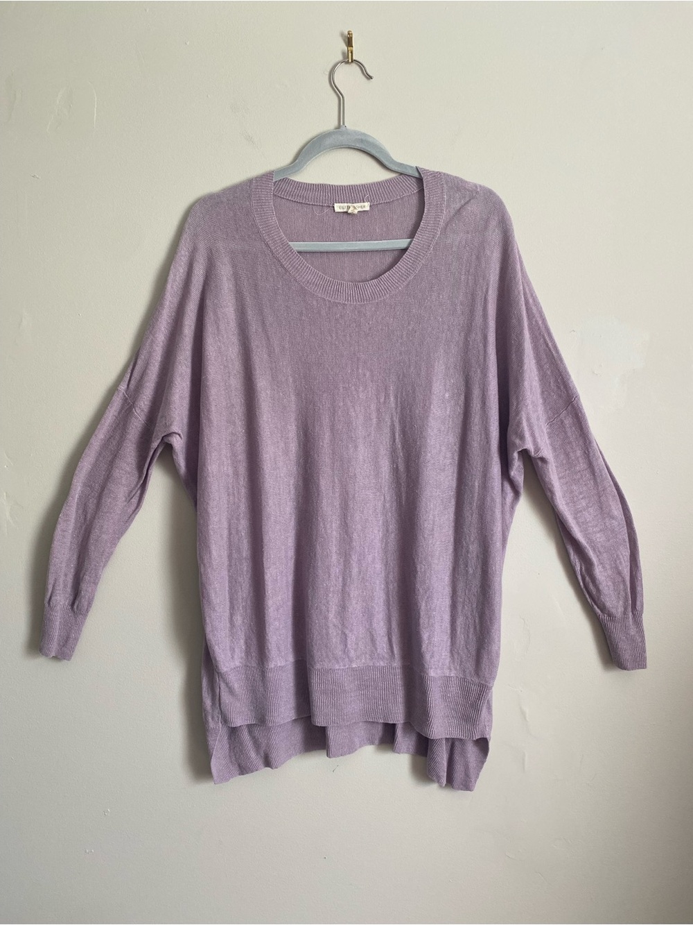 Eileen Fisher Sweater L 100%Linen Cottage Minimalist Quiet Luxury Light Academia